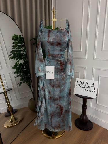 فستان أنيق بتفاصيل شيفون جميلة