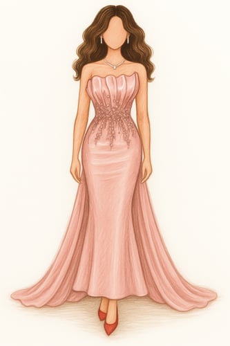 فستان وردي ملكي بحضور ناعم