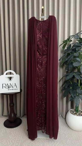 فستان سهره عودي فخم مطرز