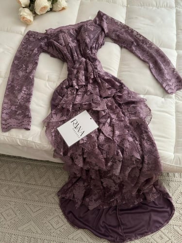 فستان كحلي دانتيل انيق