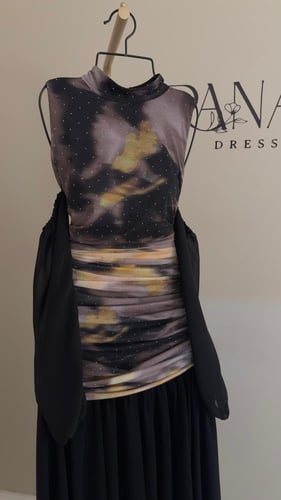 فستان برنت شيفون انيق