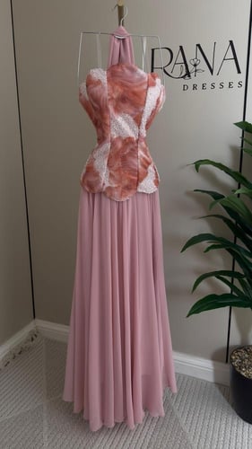 فستان سهره فخم مع شال منفصل