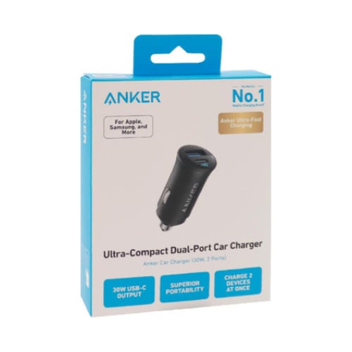 شاحن سيارة أنكر 30 واط بمنفذين مدمجين