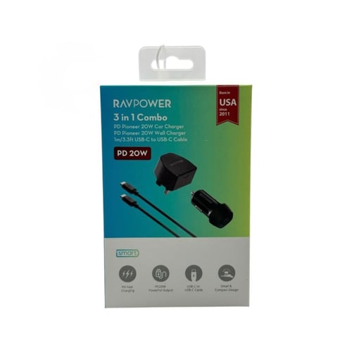 بكج شاحن 1*RAVPower 3 متعدد الاستخدام