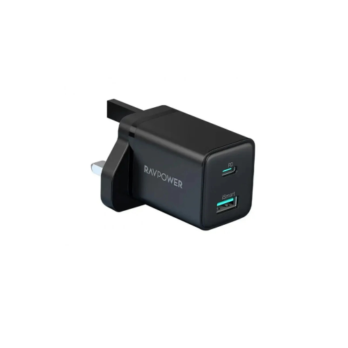راف باور | شاحن حائط مزدوج USB-C وUSB-A سريع