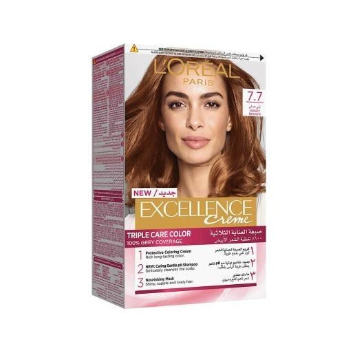 صبغة شعر لوريال اكسلانس 7.7