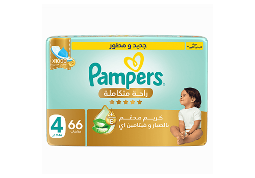 حفاضات بامبرز عناية مميزة مقاس 4 عدد 66