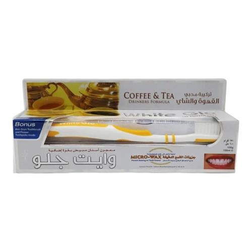 White Glow toothpaste for teeth whitening with cof...