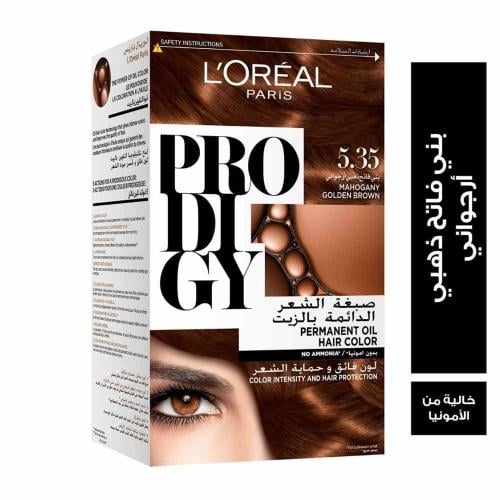 صبغة شعر لوريال بروديجي 5.35 ماهوجني بني ذهبي