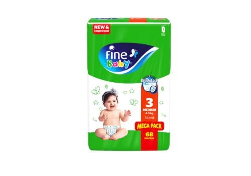 حفاضات فاين بيبي مقاس 3 عدد 68