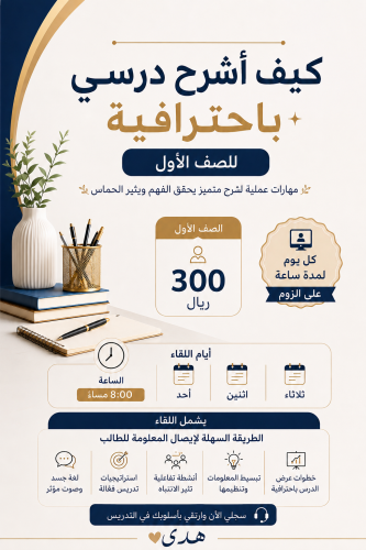 كيف اشرح درسي بإحترافية (للصف الأول)
