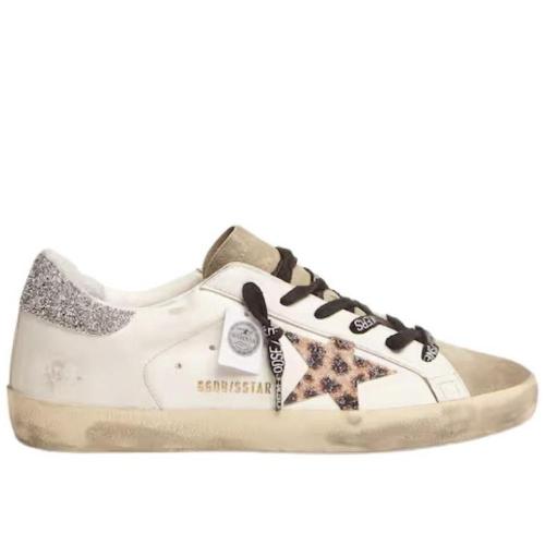 Golden goose Superstar distressed lace- up sneaker...