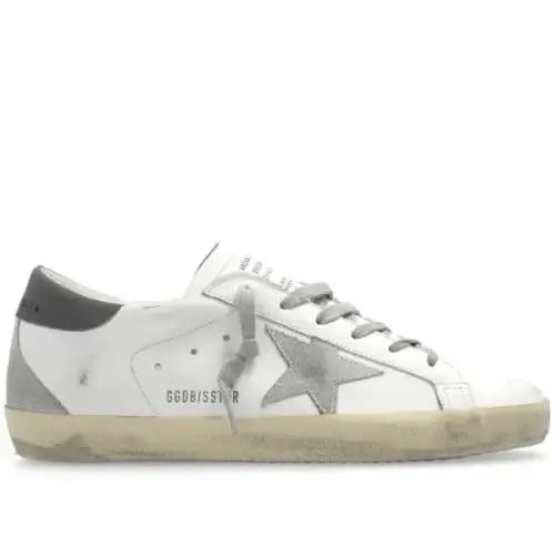 Golden goose Superstar distressed lace- up sneaker...