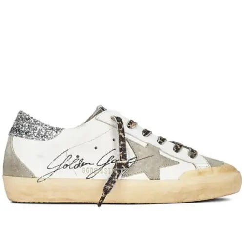 Golden goose Superstar distressed lace- up sneaker...