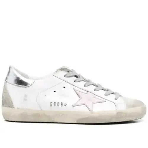 Golden goose Superstar distressed lace- up sneaker...