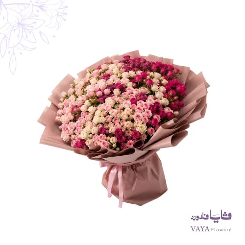 باقة ورد وردي فاخر