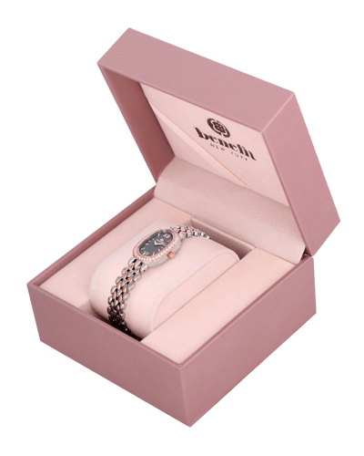 ساعة نسائية ماركة بنفيت فضي روز مينا رمادي موديل B...