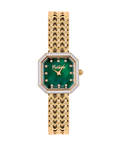 ساعة نسائية ماركة مونتانا ذهبي مينا اخضر M170049L