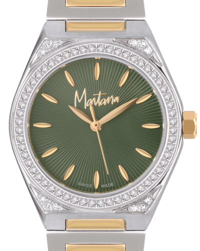 ساعة الماس نسائية صناعة سويسرية ماركة مونتانا فضي...