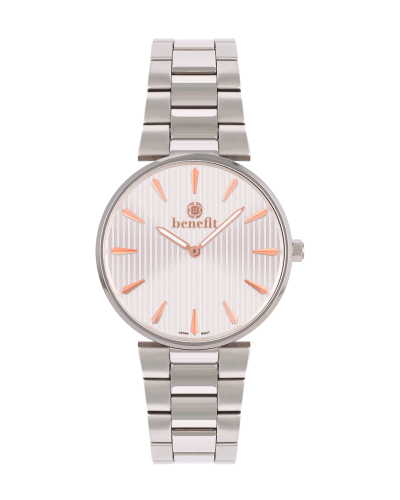 ساعة رجالية ماركة بنفيت فضي ترقيم روز موديل BNSSRG...