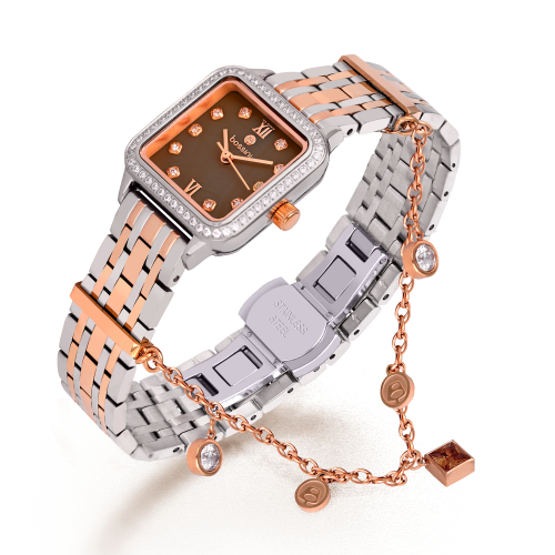 ساعة بوسيني نسائية روز فضي موديل BSTTRG693L