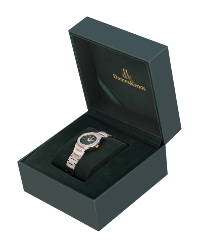 ساعة نسائية صناعة سويسرية ماركة دي كي فضي ذهبي مين...