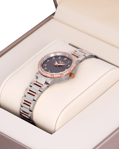 ساعة نسائية ماركة V19.69 فضي روز مينا رمادي موديل...