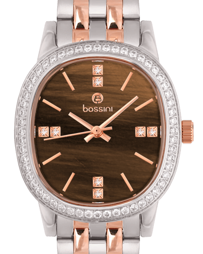ساعة نسائية ماركة بوسيني نسائية فضي روز مينا بني م...