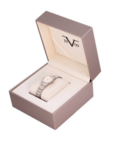 ساعة نسائية ماركة V19.69 فضي ذهبي مينا فضي موديل V...