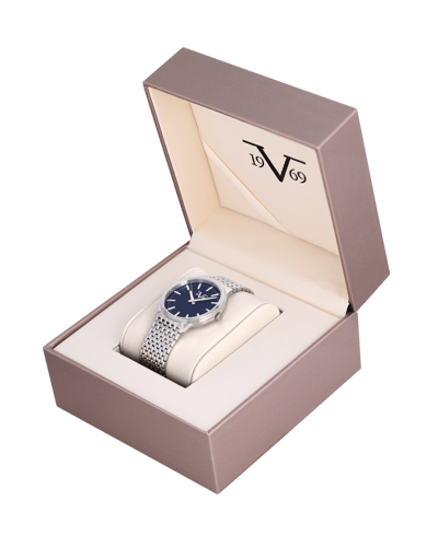 ساعة رجالية ماركة V19.69 فضي مينا ازرق موديل VSSBL...