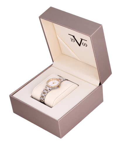 ساعة نسائية ماركة V19.69 فضي ذهبي مينا فضي موديل V...