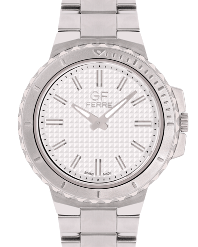 ساعة رجالية صناعة سويسرية ماركة جي اف فضي مينا ابي...