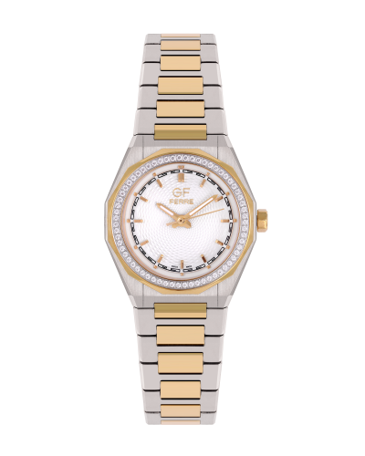ساعة نسائية صناعة سويسرية ماركة جي اف فيرري فضي ذه...
