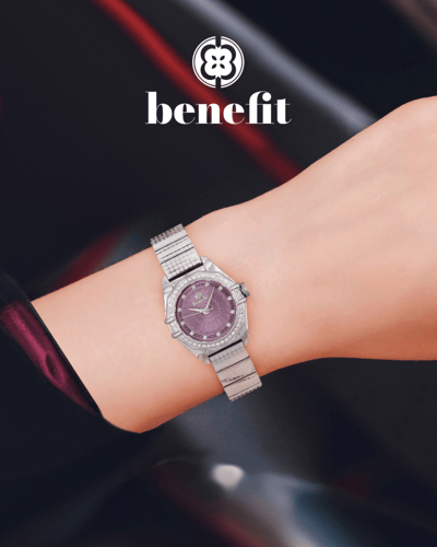 ساعة نسائية ماركة بنفيت فضي مينا بنفجسي موديل BNSS...