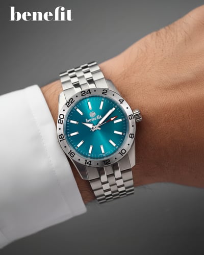 ساعة رجالية ماركة بنفيت فضي مينا ازرق موديل BNSSBL...