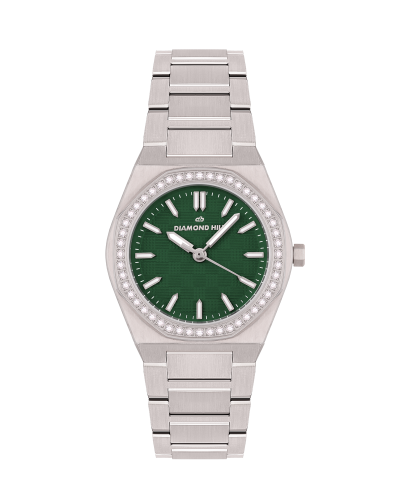 ساعة نسائية ماركة دايموندهيل فضي مينا اخضر DHSSGR8...
