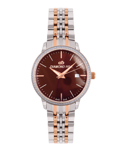 ساعة نسائية صناعة سويسرية ماركة دايموند هيل موديل...
