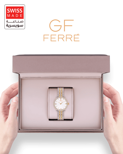 جي اف فيرري نسائية صناعة سويسرية فضي ذهبي GF1344-3...