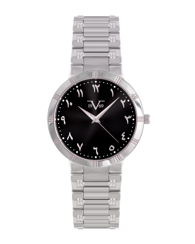 ساعة رجالية ماركة V19.69 فضي مينا اسود موديل VSSBK...