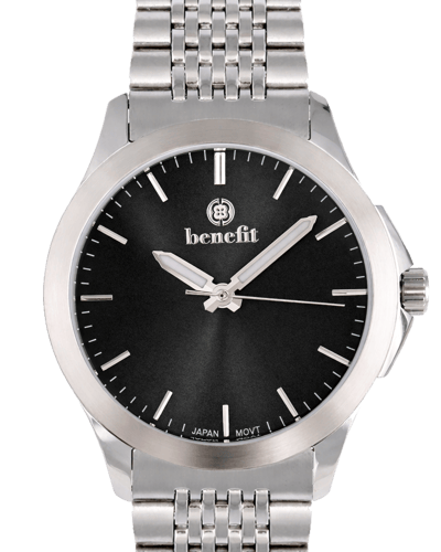 ساعة رجالية ماركة بنفيت فضي مينا اسود موديل BNSSBK...