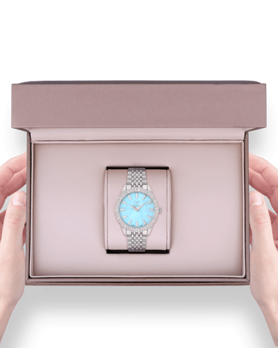 ساعة رجالية ماركة جي اف فيرري مينا تيفاني صناعة سو...