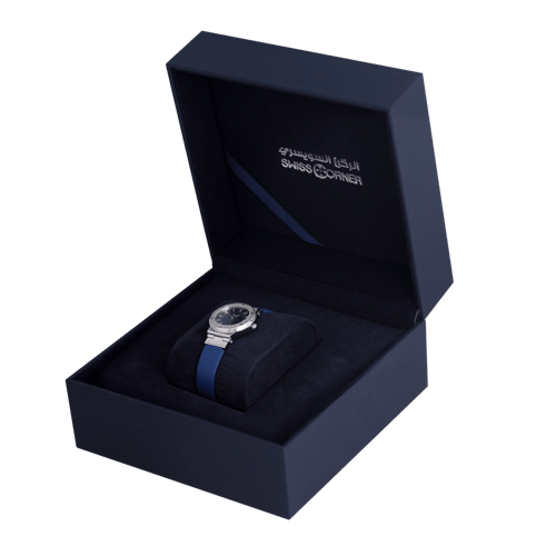 ساعة نسائية ماركة V19.69 فضي مينا ازرق حزام جلد مو...