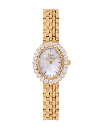 ساعة نسائية ماركة جي اف فيرري ذهبي مينا صدفي موديل...