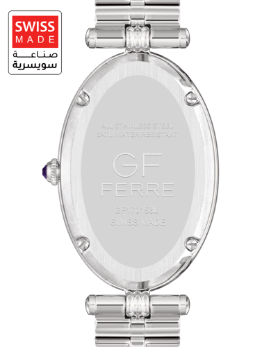ساعة الماس نسائية ماركة جي اف فيرري فضي موديل GF17...