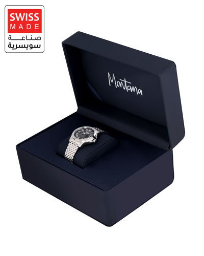 ساعة رجالية ماركة مونتانا مينا رمادي صناعة سويسرية...