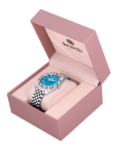 ساعة رجالية ماركة بنفيت فضي مينا ازرق موديل BNSSBL...