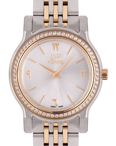 ساعة نسائية صناعة سويسرية ماركة جي اف فيرري فضي ذه...