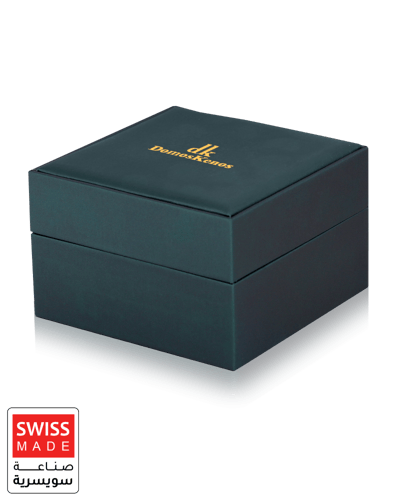 ساعة الماس رجاليه صناعة سويسرية ماركة دي كي فضي مي...