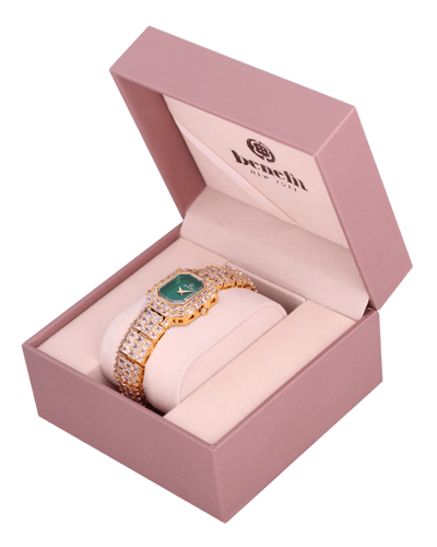 ساعة نسائية ماركة بنفيت ذهبي مينا اخضر موديل BNGPG...