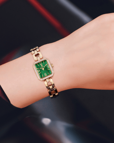 ساعة بوسيني نسائية ذهبي مينا اخضر موديل BSGPGR703L